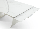 9087 Table White with 1218 swivel white chair SET - p12873