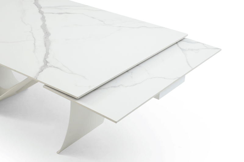 9087 Table White with 1218 swivel white chair SET - p12873