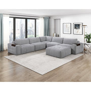 9155GY-1L Left Side Chair with one Arm - 9155GY-1L