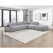 9155GY-1L Left Side Chair with one Arm - 9155GY-1L