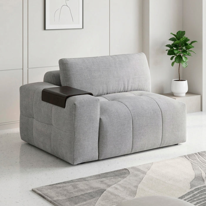9155GY-1L Left Side Chair with one Arm - 9155GY-1L