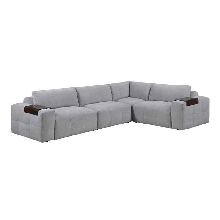 9155GY*41L1R (4)4-Piece Modular Sectional - 9155GY*41L1R