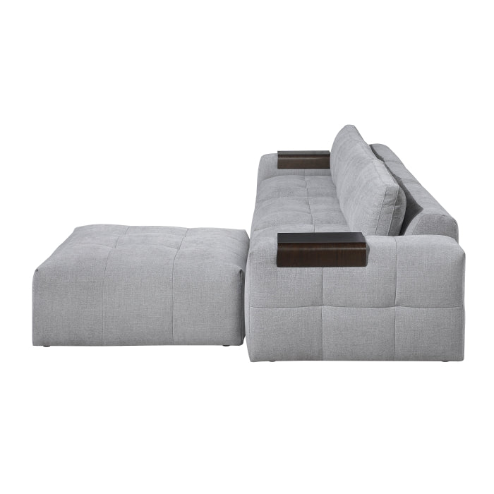 9155GY*41L1ROT (4)4-Piece Modular Sectional with Ottoman - 9155GY*41L1ROT