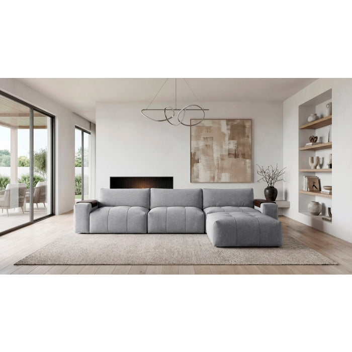 9155GY*41L1ROT (4)4-Piece Modular Sectional with Ottoman - 9155GY*41L1ROT