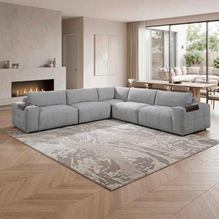 9155GY*51L1R (5)5-Piece Modular Sectional - 9155GY*51L1R