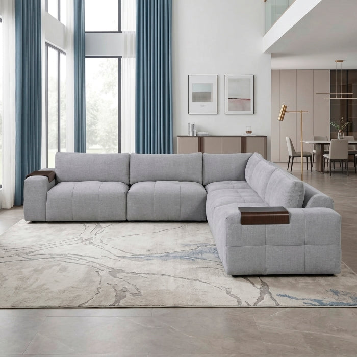 9155GY*51L1R (5)5-Piece Modular Sectional - 9155GY*51L1R
