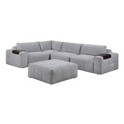 9155GY*51L1ROT (5)5-Piece Modular Sectional with Ottoman - 9155GY*51L1ROT