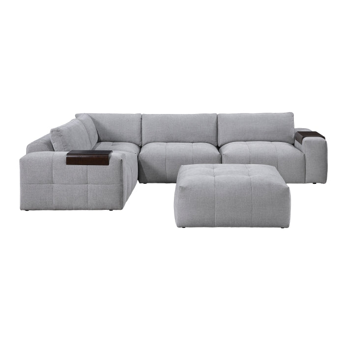 9155GY*51L1ROT (5)5-Piece Modular Sectional with Ottoman - 9155GY*51L1ROT