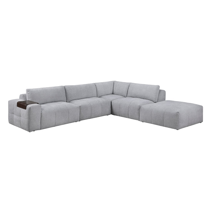 9155GY*51LOT (5)5-Piece Modular Sectional with Ottoman - 9155GY*51LOT