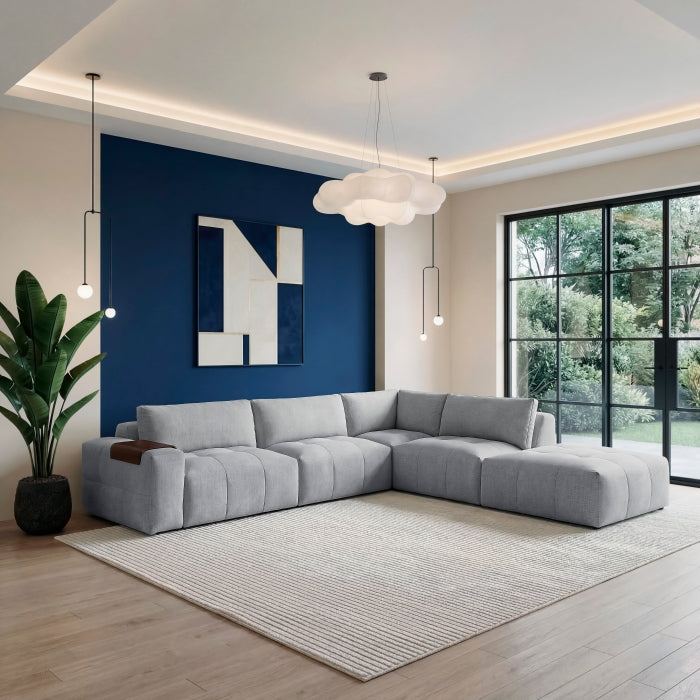 9155GY*51LOT (5)5-Piece Modular Sectional with Ottoman - 9155GY*51LOT
