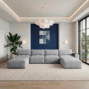 9155GY*61L1R2OT (6)6-Piece Modular Sectional with Two Ottomans - 9155GY*61L1R2OT