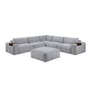 9155GY*61L1ROT (6)6-Piece Modular Sectional with Ottoman - 9155GY*61L1ROT