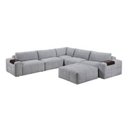 9155GY*61L1ROT (6)6-Piece Modular Sectional with Ottoman - 9155GY*61L1ROT