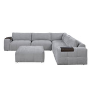 9155GY*61L1ROT (6)6-Piece Modular Sectional with Ottoman - 9155GY*61L1ROT