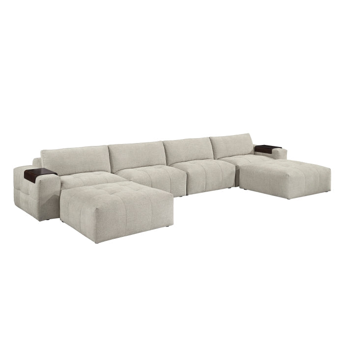 9155TP*61L1R2OT (6)6-Piece Modular Sectional with Two Ottomans - 9155TP*61L1R2OT