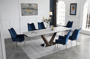 9188 Table with 1218 swivel blue chairs SET - p12718