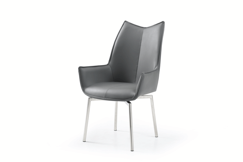 9188 Table With 1218 Swivel Dark Grey Chairs Set - DMV Furniture