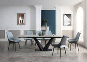 9189 Table With 1239 Swivel Blue Chairs Set - DMV FurnitureDining Room Set