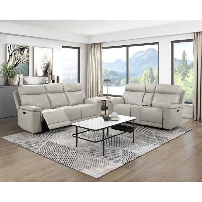 9199TPE-2PWH Power Double Reclining Love Seat with Power Headrest and Center Console - 9199TPE-2PWH