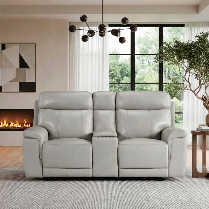 9199TPE-2PWH Power Double Reclining Love Seat with Power Headrest and Center Console - 9199TPE-2PWH