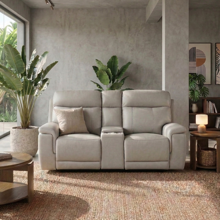 9199TPE-2PWH Power Double Reclining Love Seat with Power Headrest and Center Console - 9199TPE-2PWH
