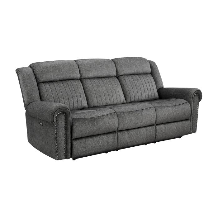Brennen Power Double Reclining Sofa In Charcoal 9204Cc-3Pw | Homelegance
