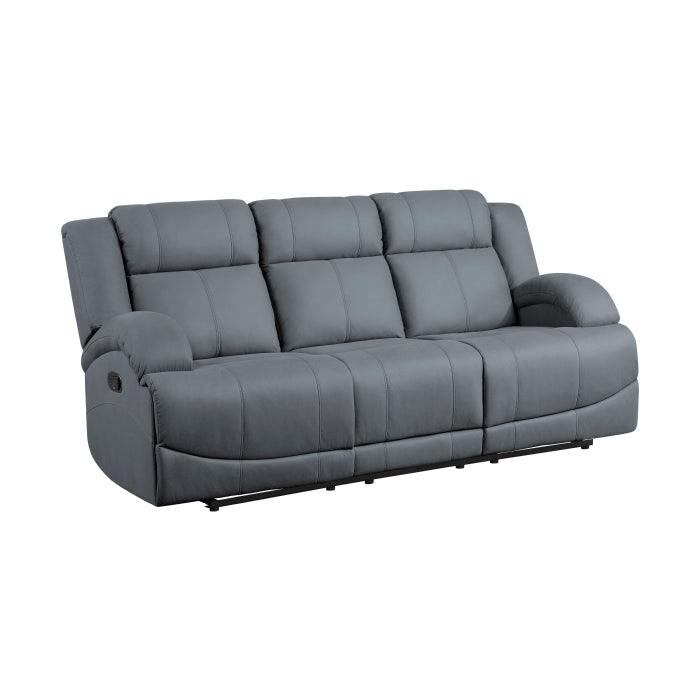 Camryn Double Reclining Sofa In Graphite Blue 9207Gpb-3 | Homelegance