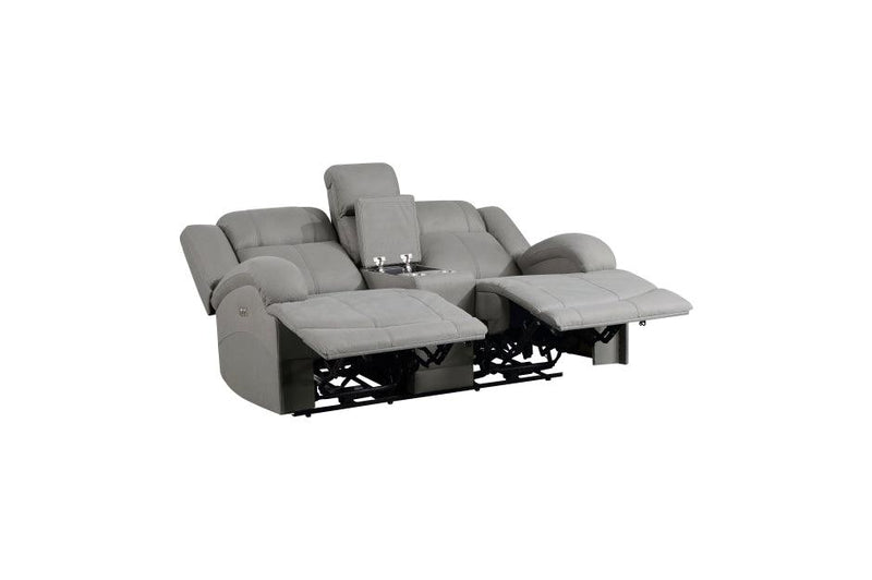 Camryn 2 Piece Power Double Reclining Sofa Set In Gray 9207Gry*2Pw | Homelegance
