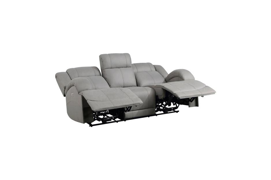 Camryn 2 Piece Power Double Reclining Sofa Set In Gray 9207Gry*2Pw | Homelegance
