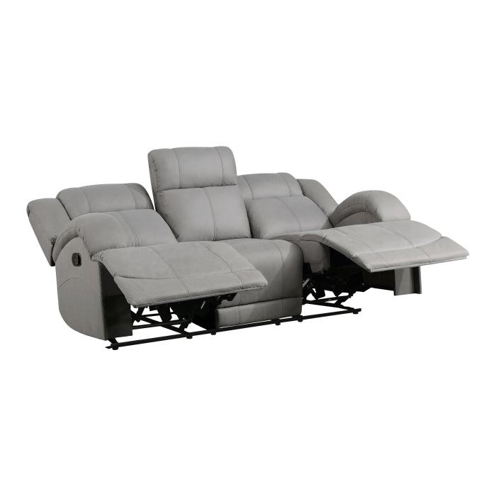 Camryn 3 Piece Double Reclining Living Room Set In Gray 9207Gry*3 | Homelegance