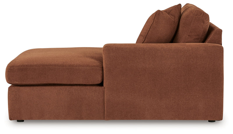 Modmax 6-Piece RAF Chaise Sectional with Ottoman and Storage Console in Spice from Ashley - DMV Furniture