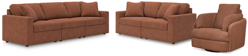 Modmax Sofa, Loveseat and Recliner in Spice from Ashley - DMV Furniture