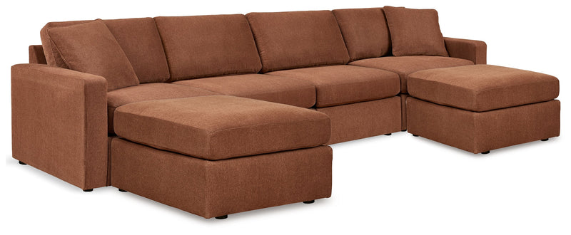 Modmax 4-Piece Sectional with 2 Ottomans in Spice from Ashley - DMV Furniture