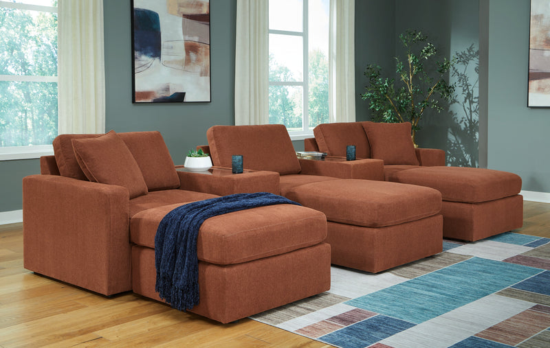 Modmax 5-Piece Sectional with Ottoman in Spice from Ashley - DMV Furniture