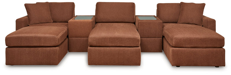 Modmax 5-Piece Sectional with Ottoman in Spice from Ashley - DMV Furniture
