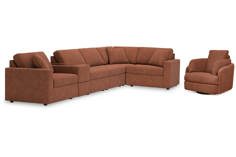 Modmax Spice 6-Piece Sectional and Swivel Glider Recliner from Ashley - DMV Furniture