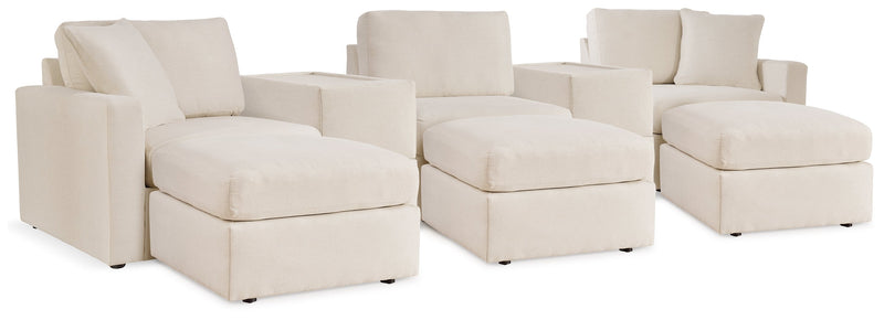 Modmax 5-Piece Sectional with Ottoman and 2 Consoles with Storage in Oyster from Ashley - DMV Furniture