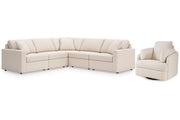 Modmax Oyster 5-Piece Sectional and Swivel Glider Recliner -   - DMV Furniture