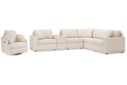 Modmax Oyster 6-Piece Sectional and Swivel Glider Recliner -   - DMV Furniture
