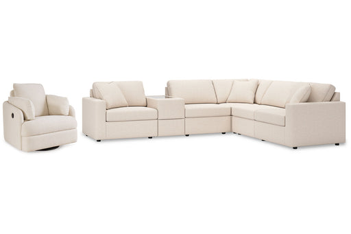 Modmax Oyster 6-Piece Sectional and Swivel Glider Recliner -   - DMV Furniture