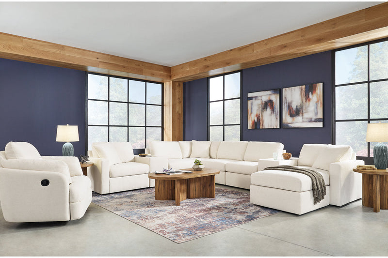 Modmax Oyster 6-Piece Sectional and Swivel Glider Recliner -   - DMV Furniture