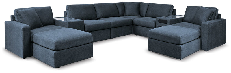 Modmax 8-Piece Sectional with Console with Storage and 2 Ottomans in Ink from Ashley - DMV Furniture