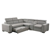 9219GY*SC (3)3-Piece Sectional with Adjustable Headrests, Pull-out Bed and Console - 9219GY*SC