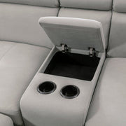 9219GY*SC (3)3-Piece Sectional with Adjustable Headrests, Pull-out Bed and Console - 9219GY*SC