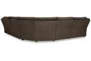 Top Tier Chocolate 6-Piece Reclining Sectional with Chaise -  Ashley - DMV Furniture