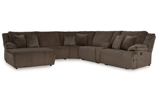 Top Tier Chocolate 6-Piece Reclining Sectional with Chaise -  Ashley - DMV Furniture
