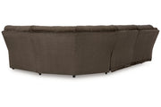 Top Tier Chocolate 5-Piece Reclining Sectional -  Ashley - DMV Furniture