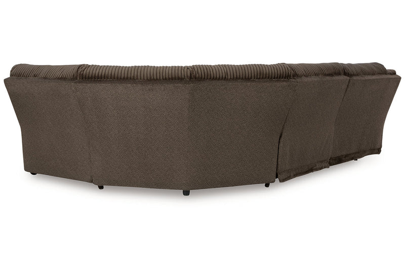 Top Tier Chocolate 5-Piece Reclining Sectional -  Ashley - DMV Furniture