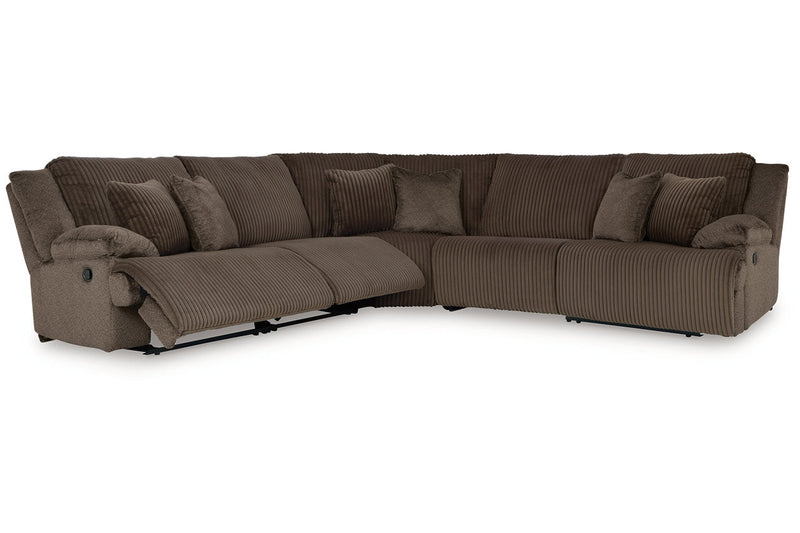 Top Tier Chocolate 5-Piece Reclining Sectional -  Ashley - DMV Furniture