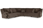 Top Tier Chocolate 5-Piece Reclining Sectional -  Ashley - DMV Furniture